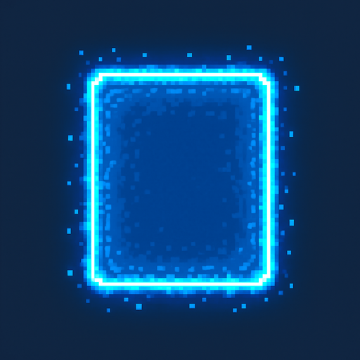 top down pixel art view of a rectangular forcefield.
In-Game asset.  2d.  High contrast.  No shadows