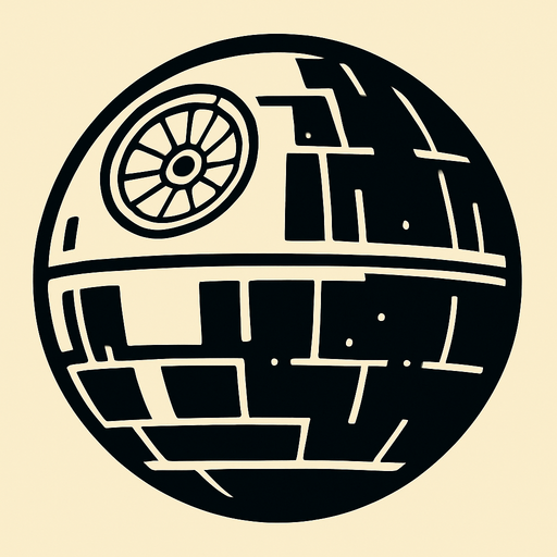 death star.
In-Game asset.  2d.  High contrast.  No shadows