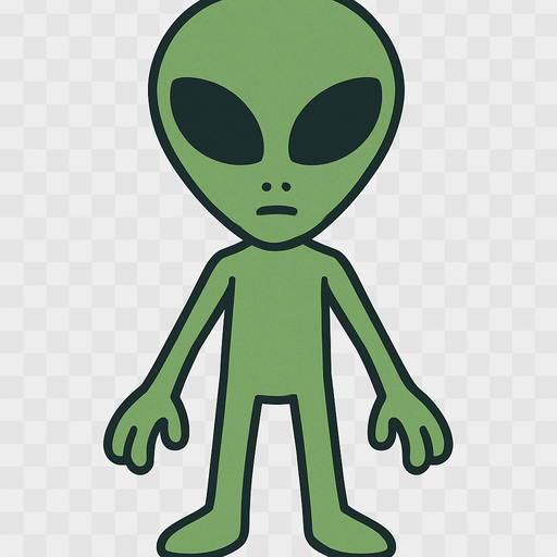 alien. No background. Transparent background. Blank background. No shadows. 2d. In-Game asset. flat