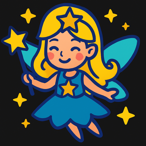 Fée stella.
In-Game asset.  2d.  High contrast.  No shadows