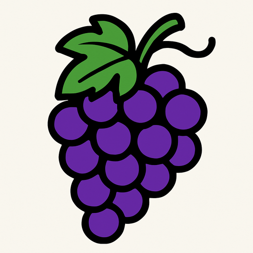 some grapes in 2D.
In-Game asset.  2d.  High contrast.  No shadows
