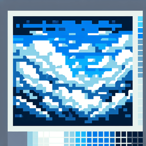 pixelated cloudy sky
Single Game Texture. In-Game background. 2d. High contrast. No shadows. 8 bit