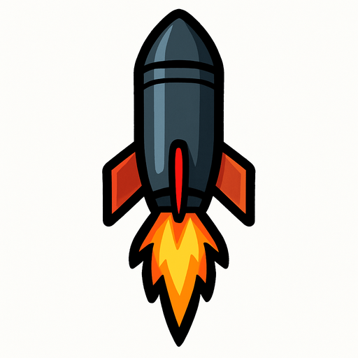 aşağı yönde giden füze.
In-Game asset.  2d.  High contrast.  No shadows