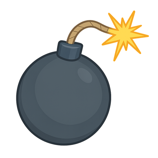 no background. just bomb picture. No background. Transparent background. Blank background. No shadows. 2d. In-Game asset. flat