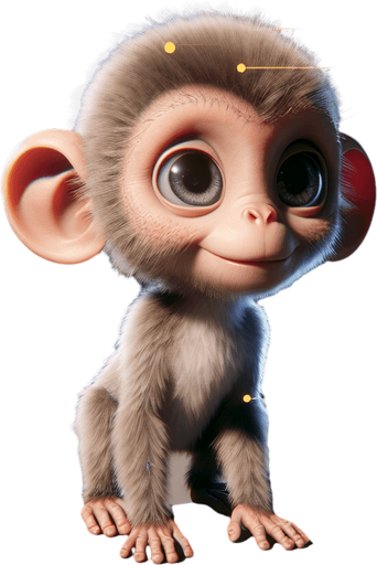 Monkey full body animation unreal engine seen from the side very cute
In-Game asset. 3d. Blank background. High contrast. No shadows