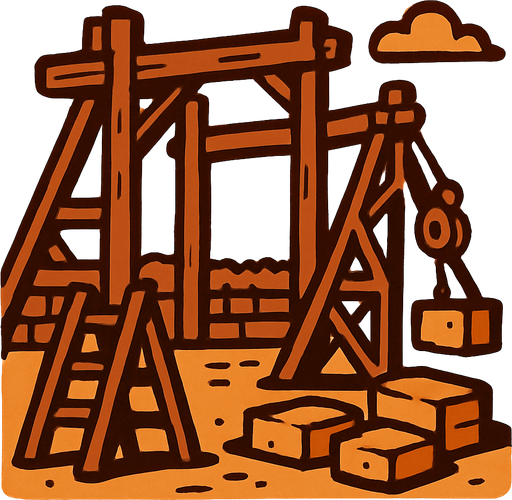 İnşaat eski çağ.
In-Game asset.  2d.  High contrast.  No shadows