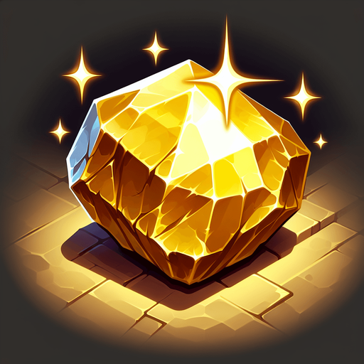 amazing gold stone.
Single Game Texture.  In-Game asset.  2d.  Blank background.  High contrast.  No shadows