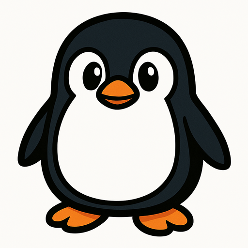 Penguin.
In-Game asset.  2d.  High contrast.  No shadows