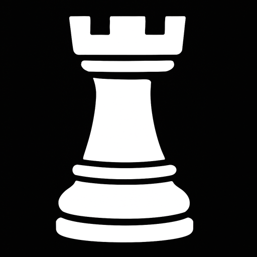 White Rook Chess.
In-Game asset.  2d.  High contrast.  No shadows
