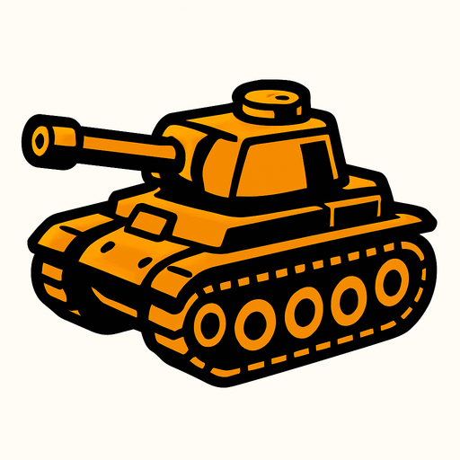 Let the tank face left.
In-Game asset.  2d.  High contrast.  No shadows