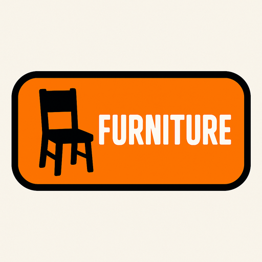 Eşya kategorisi butonu. Üstünde "furniture" yazsın.
In-Game asset.  2d.  High contrast.  No shadows