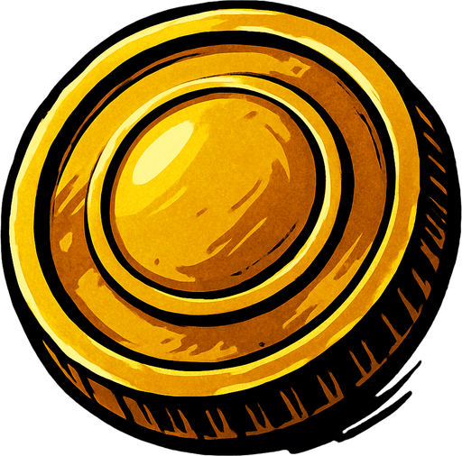 I want a golden coin.
In-Game asset.  High contrast
