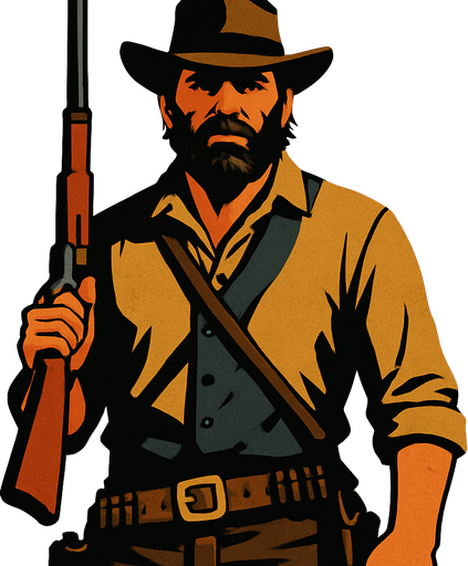 Make me a Player for RDR2.
In-Game asset.  2d.  High contrast.  No shadows