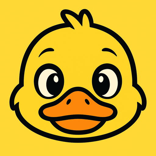 yellow cartoon baby duck face.
In-Game asset.  2d.  High contrast.  No shadows
