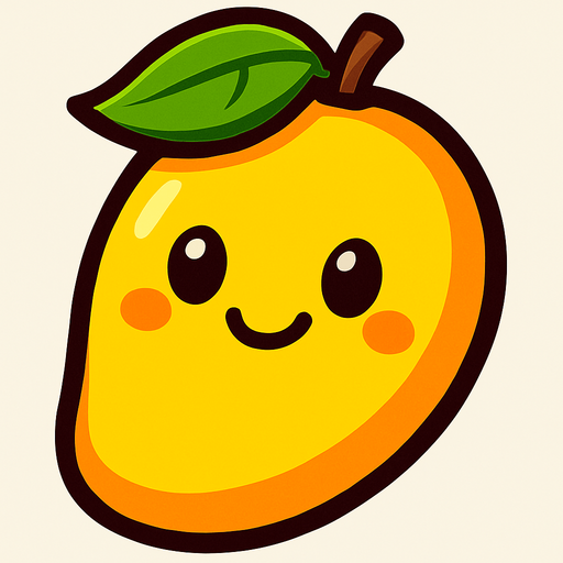 Mango with face.
In-Game asset.  2d.  High contrast.  No shadows