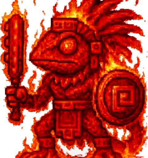 Agregale efectos de fuego y hazlo en un fondo de alto contraste. y ponlo mas rojo, fondo de un solo color blanco