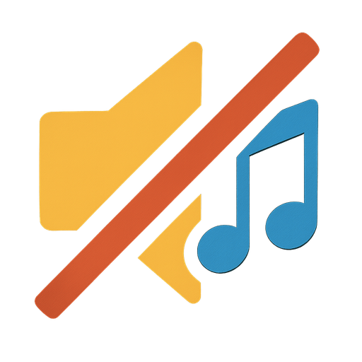 Mute music logo.
In-Game asset.  2d.  High contrast.  No shadows