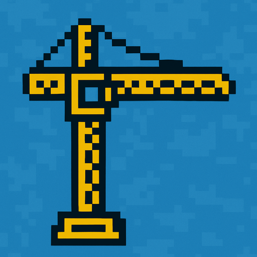 2d pixel crane without hook.
In-Game asset.  2d.  High contrast.  No shadows