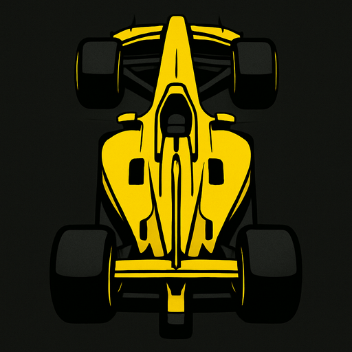 Yellow F1 from a bird's eye view..
In-Game asset.  2d.  High contrast.  No shadows