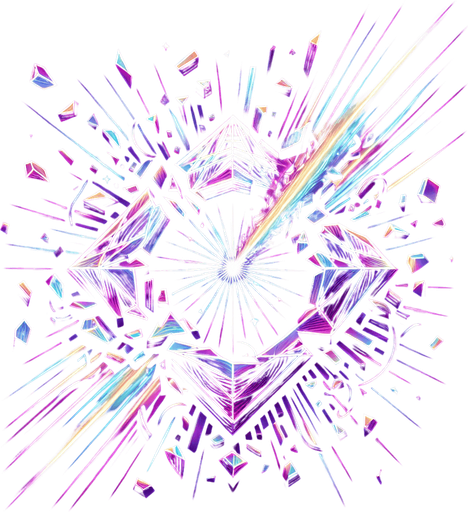 Shattered Prism Icon:

A cracked prism emitting chaotic light beams, symbolizing untapped magical potential..
Colors: Neon purple and silver with multicolored light fragments.
