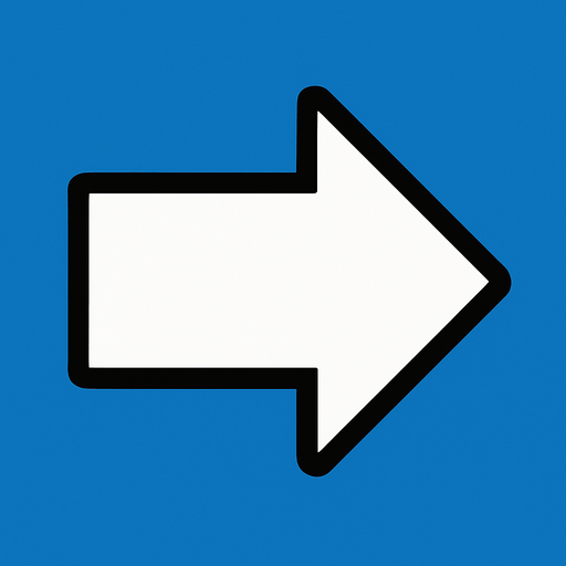 White arrowwith black outline. Blue background..
In-Game asset.  2d.  High contrast.  No shadows.
In-Game asset.  2d.  High contrast.  No shadows