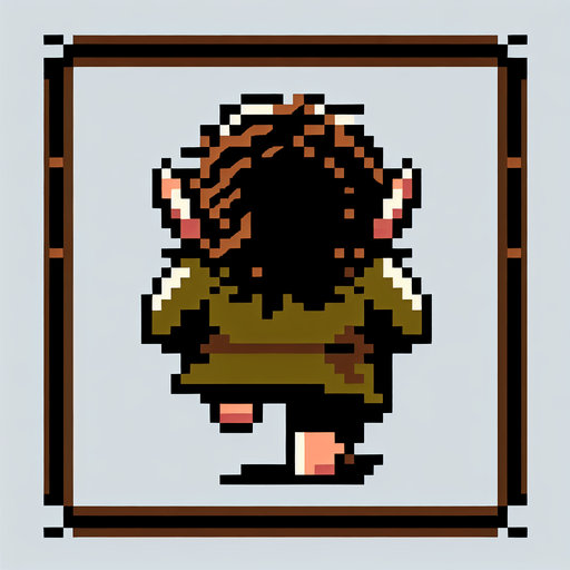 A pixel art sprite of a hobbit. Top down view from behind so the player only sees the hobbits top of head. Full body Top down aerial view, from behind, he is running, Nintendo art style 16 bit, retro. Single Game Texture. In-Game asset. 2d. Blank background. High contrast. No shadows.
Single Game Texture. In-Game asset. 2d. Blank background. High contrast. No shadows.