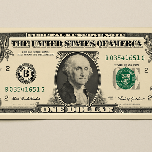 Photorealistic dollar, front view