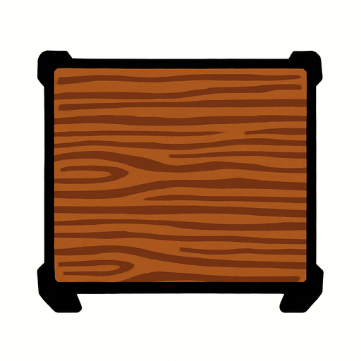 mesa vista desde arriba.
In-Game asset.  2d.  High contrast.  No shadows
