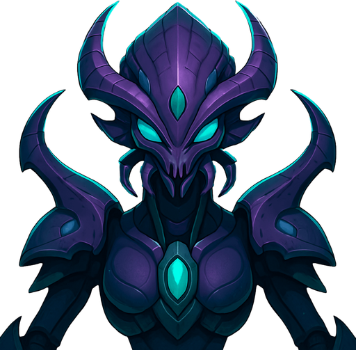 Front-facing icon, Fullscreen modern App Store art style with futuristic alien queenbug
, 16:9, high definition.  No text captions!