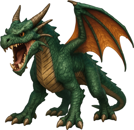 Different standing dragons on four legs, looking down. HD colors. the dragon is opened mouth like he is ready to shout. 
Single Game Texture. In-Game asset. 3D. Blank background. High contrast. No shadows.