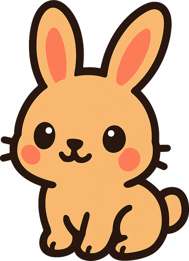 a cute little bunny.
In-Game asset.  2d.  High contrast.  No shadows