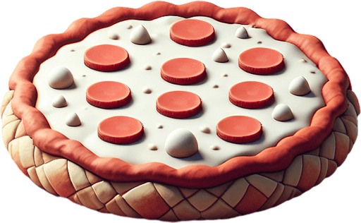 pizza mg.
Single Game Texture.  In-Game asset.  2d.  Blank background.  High contrast.  No shadows