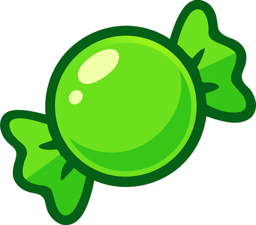 candy green.
In-Game asset.  2d.  High contrast.  No shadows
