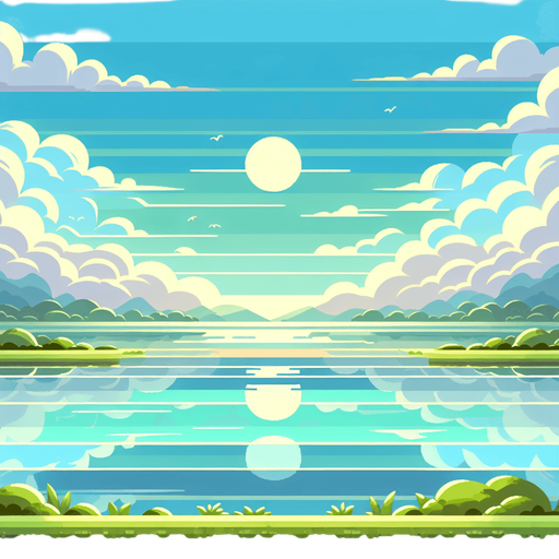 A layer of water for an endless horizontal runner. Pond surface
Single Game Texture. In-Game asset. 2d. Blank background. High contrast. No shadows.