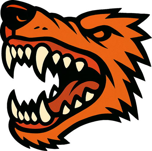 Mordida, dientes de lobo cerrados.
In-Game asset.  2d.  High contrast.  No shadows