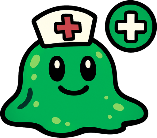 Slime enemy healer.
In-Game asset.  2d.  High contrast.  No shadows