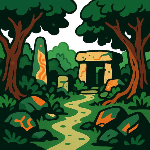 eski çag ormanlık.
In-Game asset.  2d.  High contrast.  No shadows