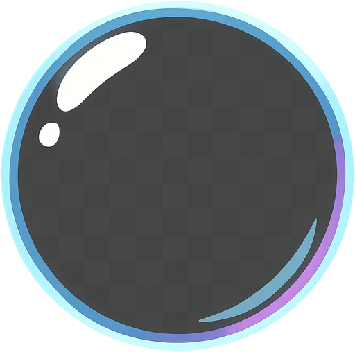 A Transparent bubble.
In-Game asset.  High contrast.  No shadows. 2D