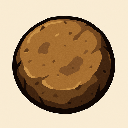 Yuvarlak taş.
In-Game asset.  2d.  High contrast.  No shadows