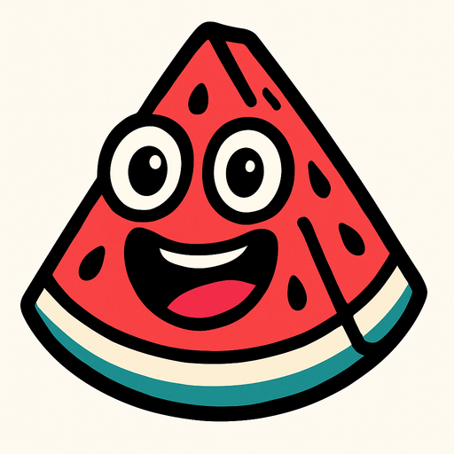 Watermelon with eye and mouth animation.
In-Game asset.  2d.  High contrast.  No shadows