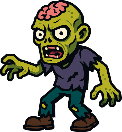 zombie.
In-Game asset.  2d.  High contrast.  No shadows