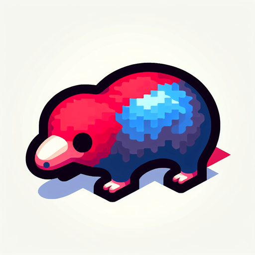 mole red and blu.
Single Game Texture.  In-Game asset.  2d.  Blank background.  High contrast.  No shadows