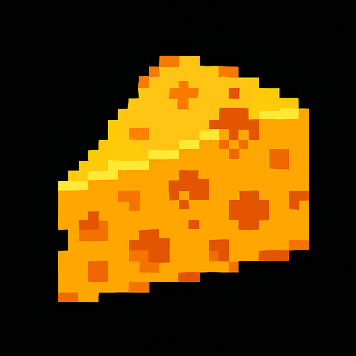 pixel art chedar.
In-Game asset.  2d.  High contrast.  No shadows