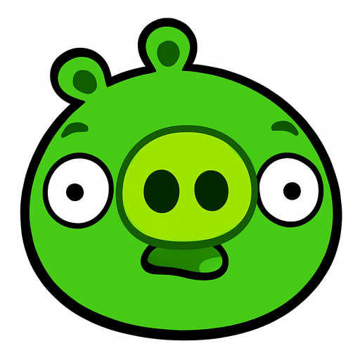 pig from angry birds.
In-Game asset.  2d.  High contrast.  No shadows