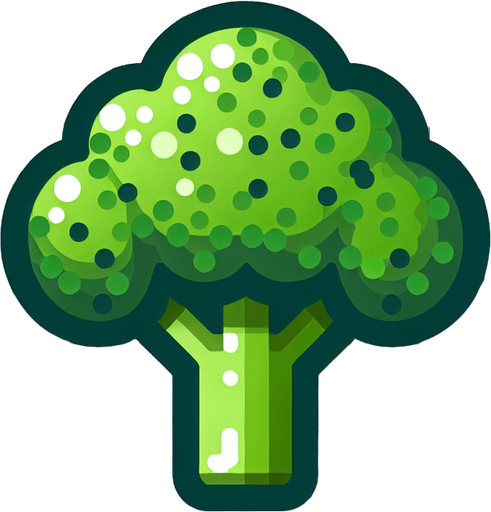 brocoli.
Single Game Texture. In-Game asset. 2d. Blank background. High contrast. No shadows.