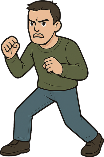 can you make the enemy a real life human. No background. Transparent background. Blank background. No shadows. 2d. In-Game asset. flat