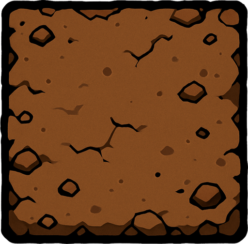 dirt square.
In-Game asset.  2d.  High contrast.  No shadows