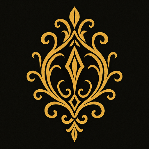 Golden ornoment LOTR style.
In-Game asset.  2d.  High contrast.  No shadows