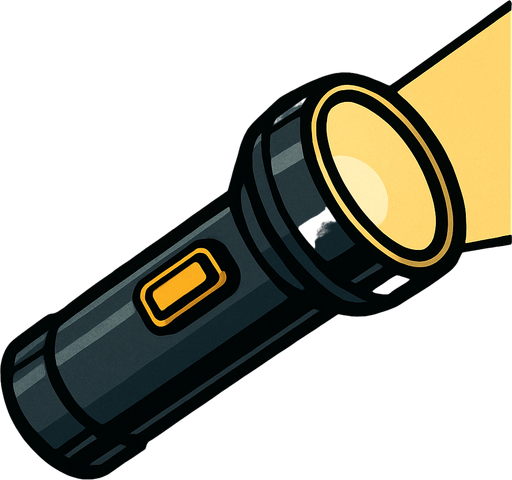 Lampe torche.
In-Game asset.  2d.  High contrast.  No shadows