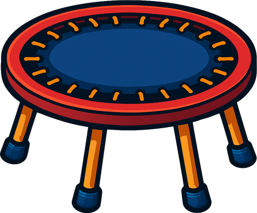trampoline, 3d, yazısız.
In-Game asset.  2d.  High contrast.  No shadows